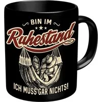 RAHMENLOS® Tasse Kaffeebecher für den Rentner - Bin im Ruhestand - Im Geschenkkarton, Keramik