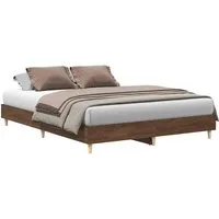 vidaXL Bett Bettgestell ohne Matratze Braun Eichen-Optik 140x200 cm