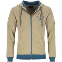 Wattlöper Kapuzensweatjacke 62566 Herren Sweatjacke mit Stickerei Anker im Kreis-Design und "MOIN" Kapuzenjacke mit Reißverschluss & Eingrifftaschen, mehrfarbige Kordel