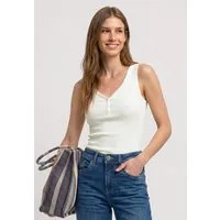 STREET ONE Ripptanktop Sommertop mit V-Neck