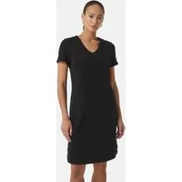 comma Midikleid Kleid Kurzes Piqué-Kleid mit V-Ausschnitt und Taschen