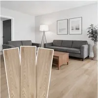 BlingBin Vinylboden 36 Stück PVC Bodenbelag Vinylboden Selbstklebend mit Holz-Effekt, 36er Set, Eiche Weiß, 91.4 x 15.24 cm, 36 Vinyl Fliesen-ca.5m², Klebefliesen Boden für Wohnzimmer Küche, Verschleißfest, Wasserfest