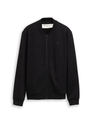 Denim Tom Tailor - Sweatjacke mit Bomberkragen Black - Gr. - XXL