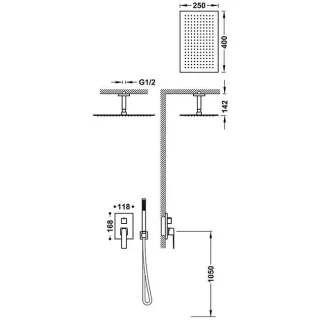 Tres Bausatz 2 Wege Unterputz Einhebelmischer Rapid box für die Dusche , 20238003 20238003