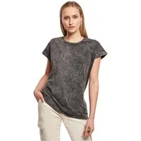 urbandreamz T-Shirt Damen Kurzarm Rundhals mit verlängerter Schulter Acid Wash