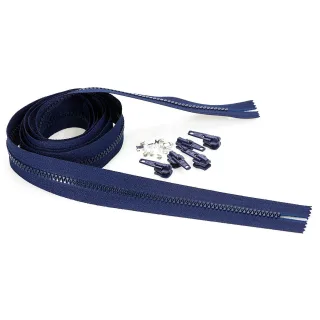 buttinette Endlosreißverschluss im Set, Krampe: 5,8 mm, 2 m, marine