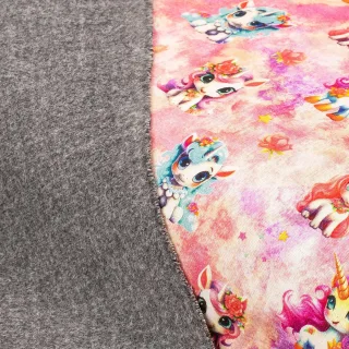 Alpenfleece "Einhorn", rosa-color