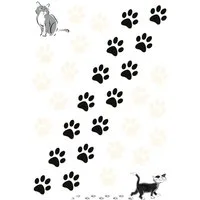 Hermann Schütz Aufkleber Aufkleber Katzenpfoten 300 x 200 mm schwarz/weiß
