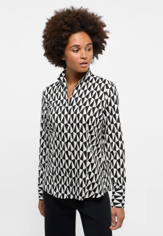 ETERNA - Bluse Satingewebe Langarm schwarz - Gr. - 34/Langarm