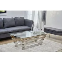 SalesFever Couchtisch Eleganter Tisch für Wohnzimmer, Edles Design-Gestell aus rostfreiem Stahl