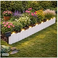 HTI-Living Beetbegrenzung Beeteinfassung 1000 cm, LxH: 21x17 cm, Set, 48 Module inkl. Solarbeleuchtung, Zierzaun Beetumrandung Beetbegrenzung