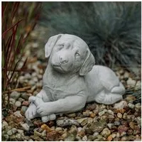 gartendekoparadies.de Gartenfigur Hund Labrador Statue, Steinfigur, H. 24 cm, 12 kg, Frostsicher