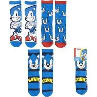 Cerda Socken Sonic the Hedgehog Kinder Socken Set 3 Paar bequem Baumwoll-Mix