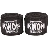 KWON Boxbandagen elastisch 5 m Faustbandagen Wickelbandagen Boxen Kickboxen MMA, schwarz Paar Profi Ausführung 5 Meter