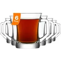 LAV Gläser-Set Zen+ Tassen, 6-tlg., Glas, 6er-Set, 210ml, ideal für Tee, Kaffee, Latte Macchiato