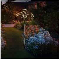 MARELIDA LED Solarleuchte LED Solarstab Feuerwerk Gartendeko Gartenstecker 80cm schwarz, LED Classic, warmweiß (2100K bis 3000K)