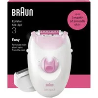Braun Epilierer Silk-épil 3 SE3-031, kabelgebundener Epilierer, Rasier- & Trimmeraufsatz