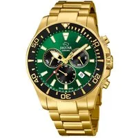 JAGUAR Quarzuhr Jaguar Herren Uhr Sport J864/1 Edelstahl, (Chronograph), Herren Armbanduhr rund, Edelstahlarmband gold, Sport