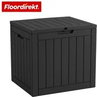 Floordirekt Gartenbox Floordirekt Gartenbox Holz-Optik wetterfeste Kissenbox 118L 270L 300L (Vorrichtung für Vorhängeschloss), Robuste Holz-Optik in Anthrazit oder Braun