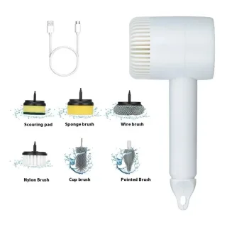 Tevorex 1200mAh Electric Cleaning Brush Household Toilet Cleaning Artifact Handheld Kitchen Wireless Convenient Dishwash
