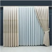 Gardinen by Justyna Vorhang Komplett-Set Vorhang Beige – Falten mit Store (5 St), Kräuselband, halbtransparent, Fertiggardine, Halbtransparent, Faltenband, Komplett-Set, Pflegeleicht