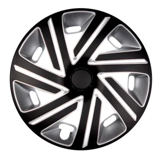 4x PREMIUM Radkappen Modell: Cyrkon Schwarz-Silber