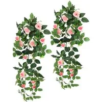 Kunstblume Künstlicher Rosenhänger, I.GE.A., Höhe 74 cm, Rosenranke Rosenbogen Rosen Blume Rosengirlande Deko Busch