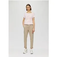s.Oliver Chinos Hose CHINO Chino mit geflochtenem Gürtel und Garment Dye