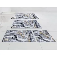 OTTO home Badematte Gloria, Höhe 20 mm, rutschhemmend beschichtet, fußbodenheizungsgeeignet, Polyacryl, rechteckig, goldfarbene Akzente durch Glitzer-Garn, Marmor-Design, Made in Europe