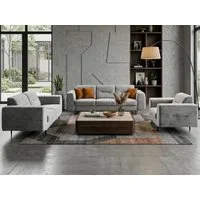 Beautysofa Polstergarnitur im modernen Stil auf hohen Metallbeinen VENEZIA, (Sessel + 2-Sitzer Sofa + 3-Sitzer Sofa im modernes Design), mit Metallbeine, Couchgarnituren aus Velours oder Chenille