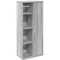 vidaXL Badezimmer-Set Badezimmerschrank mit Rollenhalter Grau Sonoma 39x22x90 cm, (1-St)