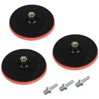 Trade-Shop Schleifteller 3x Schleifteller inkl. M14 Spanndorn für Akkuschrauber, Bohrmaschine, ø 150.00 mm, 3-St., Durchmesser: 150 mm / M14 Gewinde