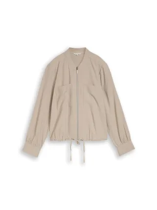 Tom Tailor - Loose Fit Bomberjacke mit Brusttaschen soft taupe grey - Gr. - 38