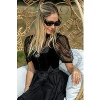 MarJo Dirndl Samt Dirndl 2tlg. - MÖNCHSROTH - schwarz