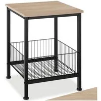 tectake Beistelltisch Couchtisch Grimsby 40x40x55,5cm (1-St., 1 tlg), Stilvoller Beistelltisch mit Ablage und Gitterkorb im Factory Look