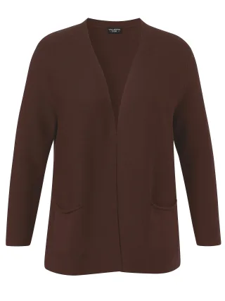 VIA APPIA DUE - Jacke offen 1/1 Arm Struktur Taschen kaffee - Gr. - 52