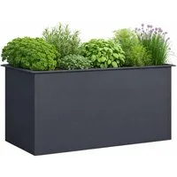 Green Spirit Hochbeet Hochbeet Metall anthrazit mit Schneckenkante 150x75x77 cm (Set), mit integrierter Schneckenkante, pulverbeschichtetem Stahl