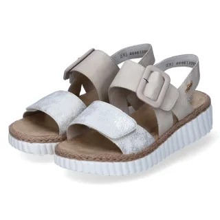 Rieker Sandalen - Gr. 37 - Beige - Kunstleder