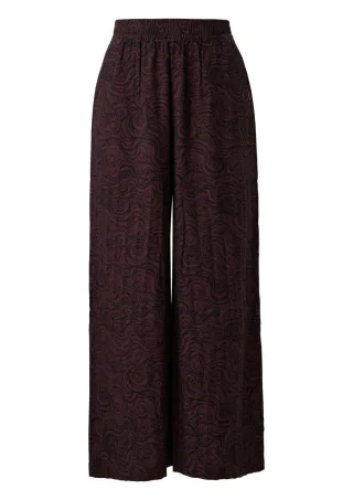 Q/S designed by - Marlenehose mit Muster rot/schwarz - Gr. - 32