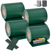 Juskys Sichtschutzstreifen PVC Sichtschutzstreifen 4er Set, Doppelstabmatten Zaun 4er Set á 35m x 19cm, Zaunfolie