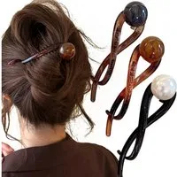 LuxusKollektion Haarklammer 3er Set Elegante Perlen Französische Haarnadeln Bananenclips