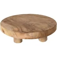 Spetebo Blumenständer Teak Blumenhocker natur - 30 x 7 cm (Stück, 1 St., Pflanzenhocker), Holz Pflanzen Hocker