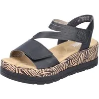 Rieker Keilsandalette, Sommerschuh, Sandale, Keilabsatz, mit gemusterter Plateausohle