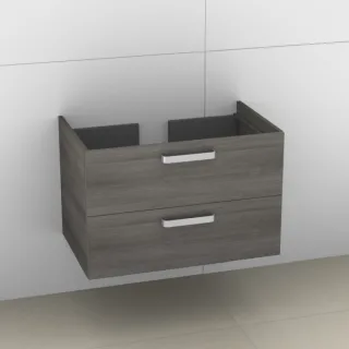 Artiqua 412 Waschtischunterschrank für Ventuno T0018 Graphit Struktur quer, 412-WU2L-I25-7070-401 412-WU2L-I25-7070-401