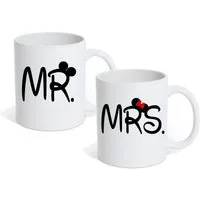Couples Shop Tasse MR. & MRS. Kaffeetasse Geschenk Partner Fun-Look, Keramik, mit trendigem Motiv