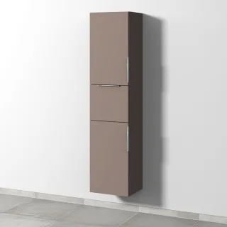 Sanipa 3way Hochschrank mit 2 Türen und 1 Auszug, Taupe-Matt UP1041T