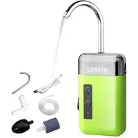 GARRYFIZH Aquarium-Pumpensteuerung Angelpumpe Sauerstoffpumpe 3 Modi Sensor USB 2000mAh LED Leise Grün, Induktions-Sensor, USB-Ladefunktion, Ultra-leise 40dB, 4-in-1 Design