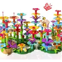 ibettertec Spielzeug-Gartenset magnetische Bausteine, Lern- & Steckspiel, Kreativspielzeug für Kinder, (BPA-frei, langlebig & einfach zu reinigen, 322-tlg., 332-teiliges STEM Gartenspielzeug, Blumen Stapeln Spielzeug für Kinder), Blumen Stapeln Spiel