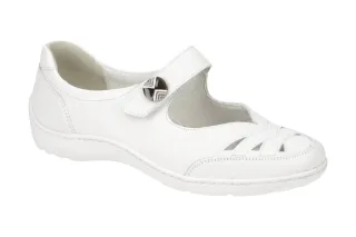 Waldl?ufer 496309 HENNI Ballerina Mary Jane wei? Echtleder extra weit