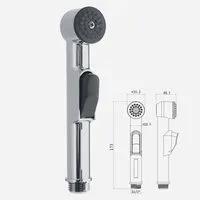 Euroshowers GmbH Waschbeckendusche Euroshowers Duschset Bidet Universal Chrom 150 cm, (4-tlg), Knopfdruck-Umschaltung, Anti-Kalk-Noppen, M24/M22, Edelstahl-Schlauch
